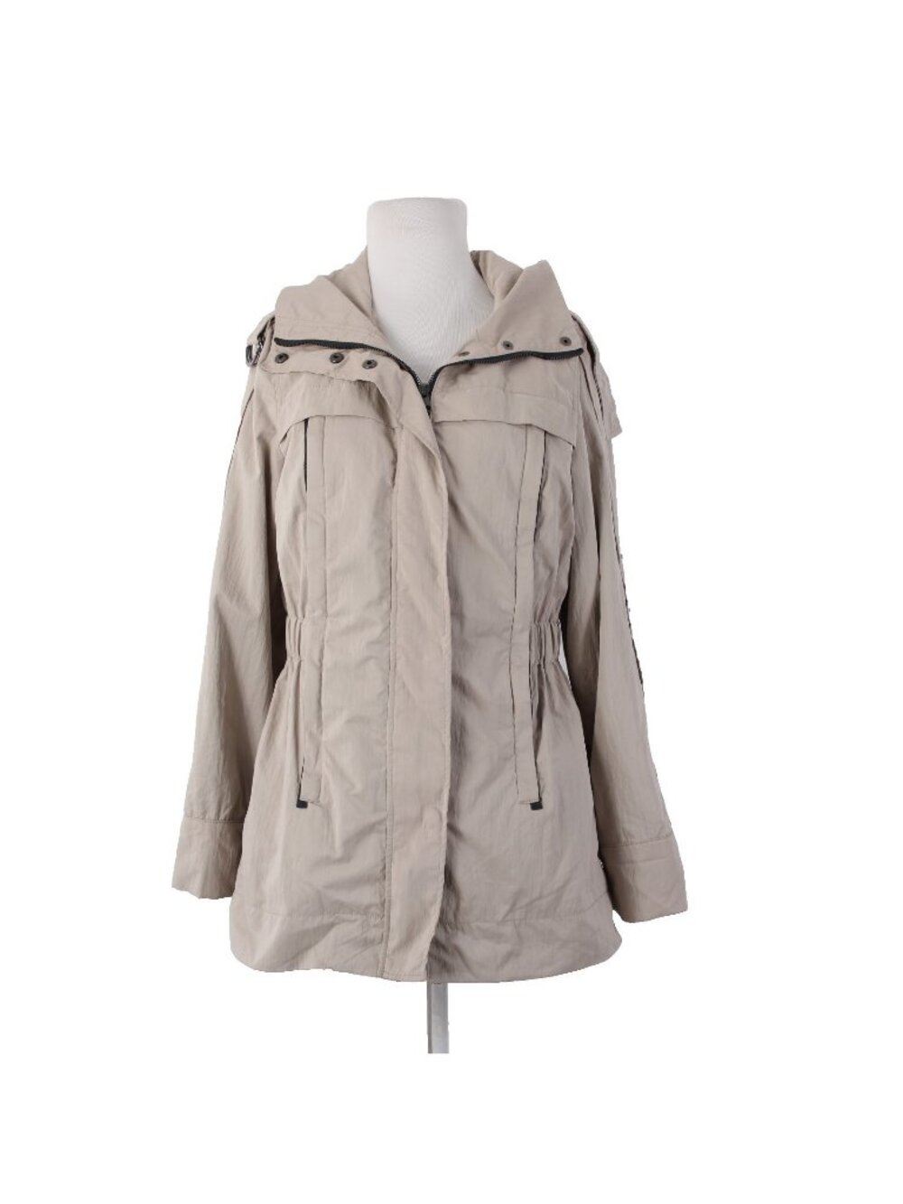 Montanaco Jacket Sz S Tan Animal Print Inside Collared Pockets Poly Nylon Jacket